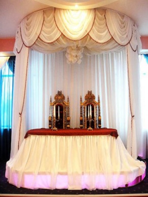 Оформление тканью свадебных столов